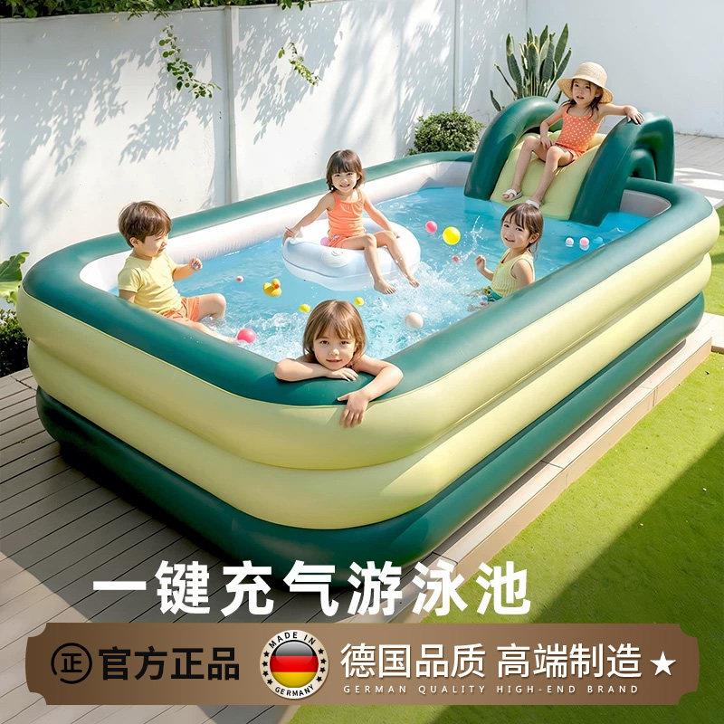 德国加厚充气游泳池家用超大童戏水池户外庭院阳台家庭充气泳池