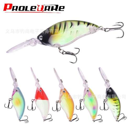 浮水摇滚小胖子深潜长舌板带响珠Crank米诺路亚假饵海钓石斑黑鲷