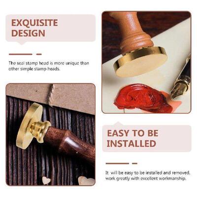 Blank Wax Seal Stamp Brass Head Suite Sealing Lacquer