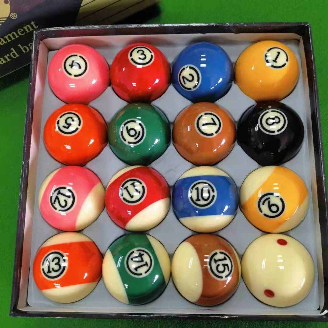 艳美亚黑金刚中式黑八十六彩台球美式标准大号桌球子57.2mmTV桌球