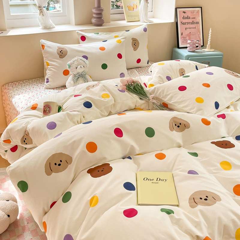 三件套小汽车被套棉四学生件套床单女孩全卡通儿童男孩床上用品纯