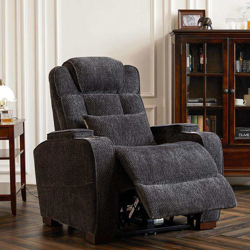 电动家庭剧院躺椅多功能旋转按摩沙发布艺可调节带头枕懒人沙发