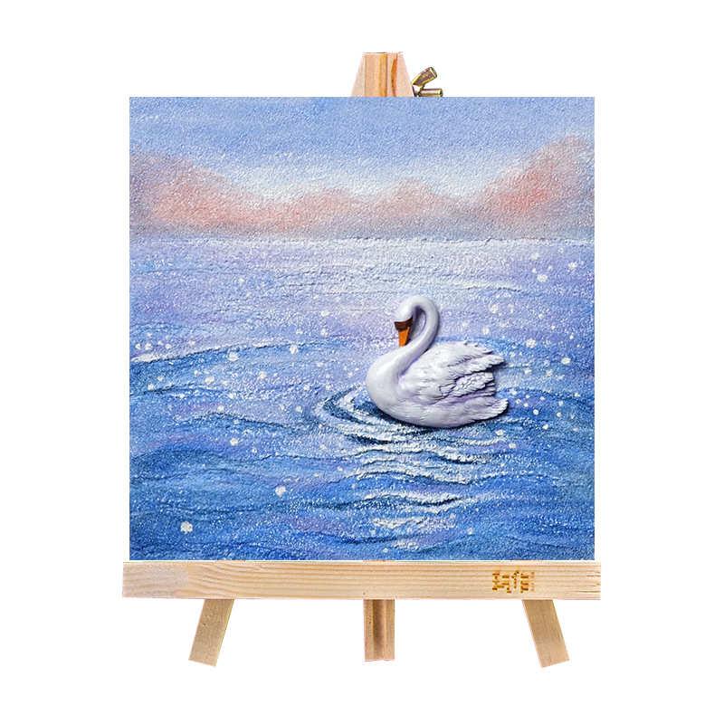 肌理浮雕zqdiy沙填充儿童节丙烯六一手绘立体画石英砂画装饰画图片