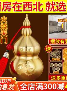 避火龙瓶子厨房在西北角陶瓷罐摆件铜火烧天门辟壁火龙瓶装饰摆件
