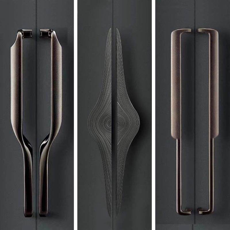 AYF新式仿古不锈大中门手拉手玻璃门钢把手酒店包厢双开门大门拉