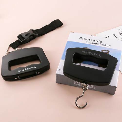 Portable Handheld Luggage Scale with Hook, 50kg Travel Bagga