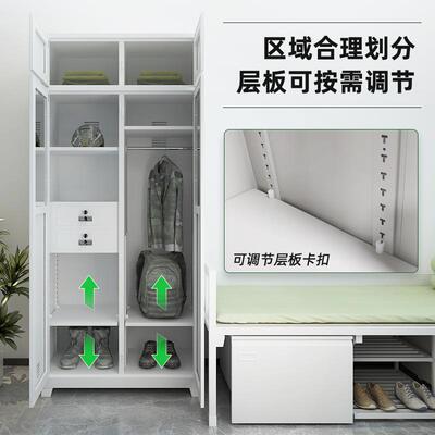 钢制内务储物柜存放柜单双人宿舍员工衣物收纳柜更衣柜加厚结构