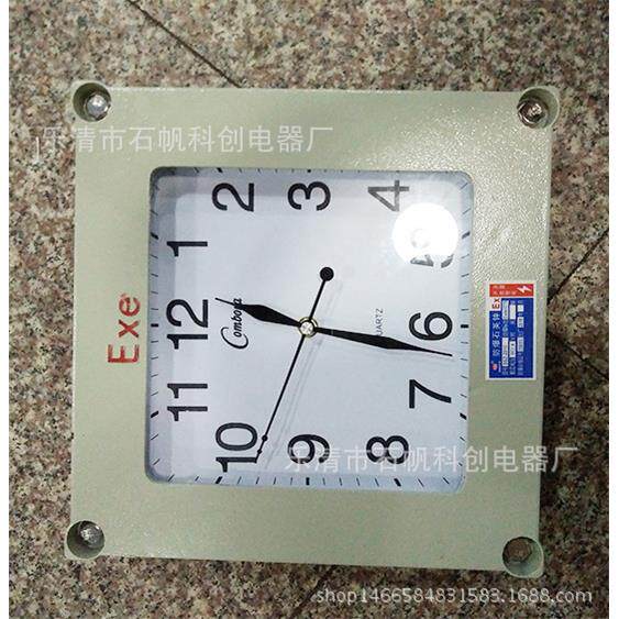 BKK壁挂防爆时钟 铝壳方形，圆形 防爆电子仪表钟指针式 300*300.