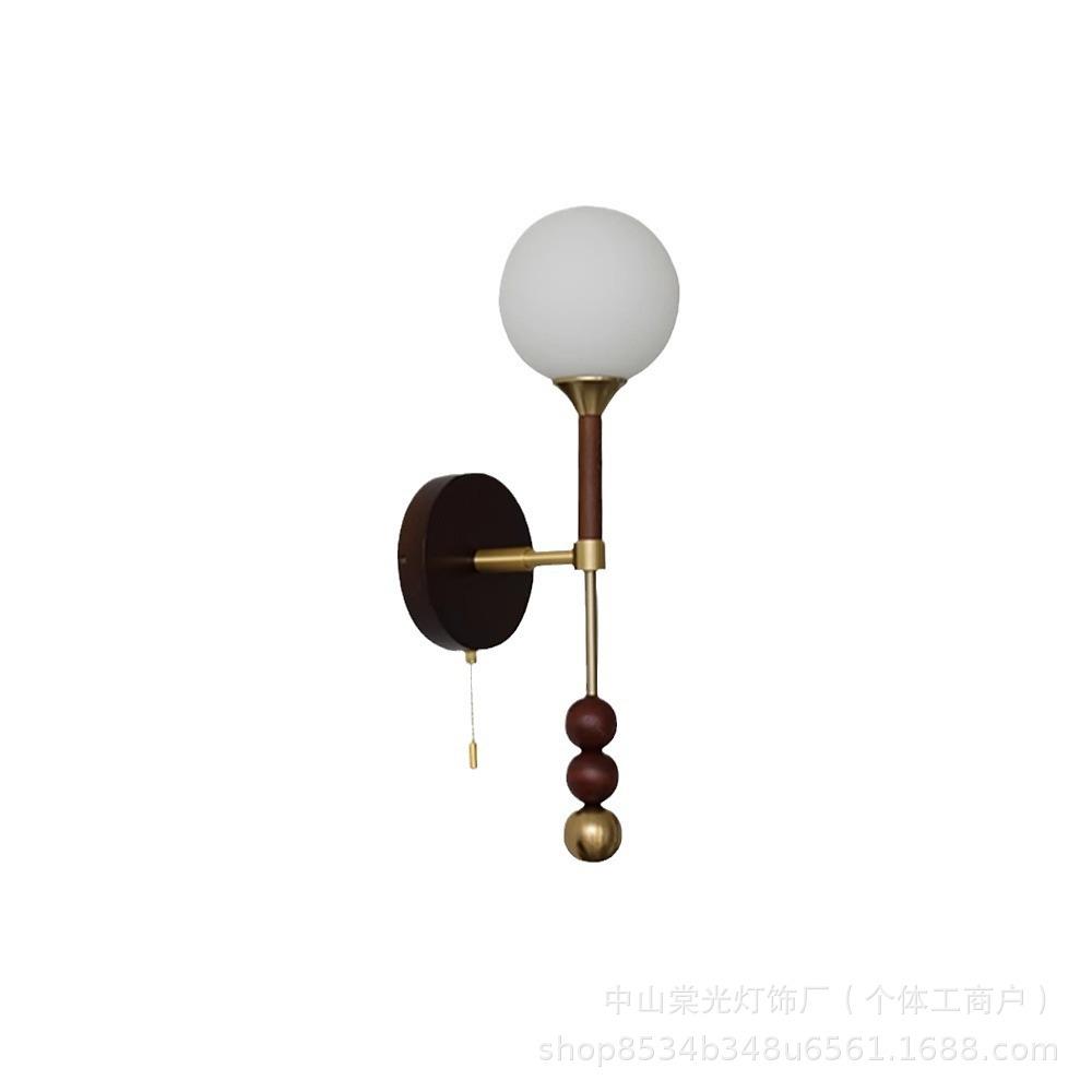 法式复古中古壁灯主卧室床头灯客厅背景墙带拉线灯美式楼梯过道灯