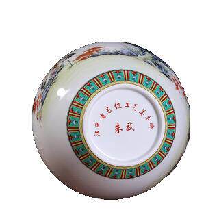 景德镇粉彩珐琅彩浮雕花瓶摆件高档中式陶瓷器家居客厅装饰工艺品