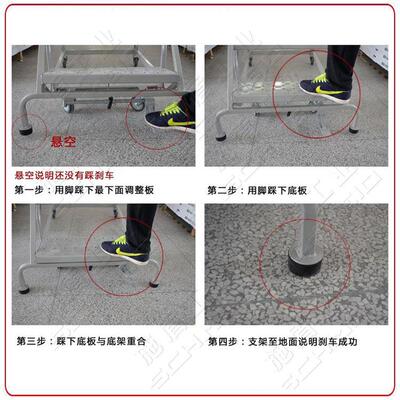 Schmeid施盾欧式8层超市登高踏步梯子steel rolling2米工业钢轮梯