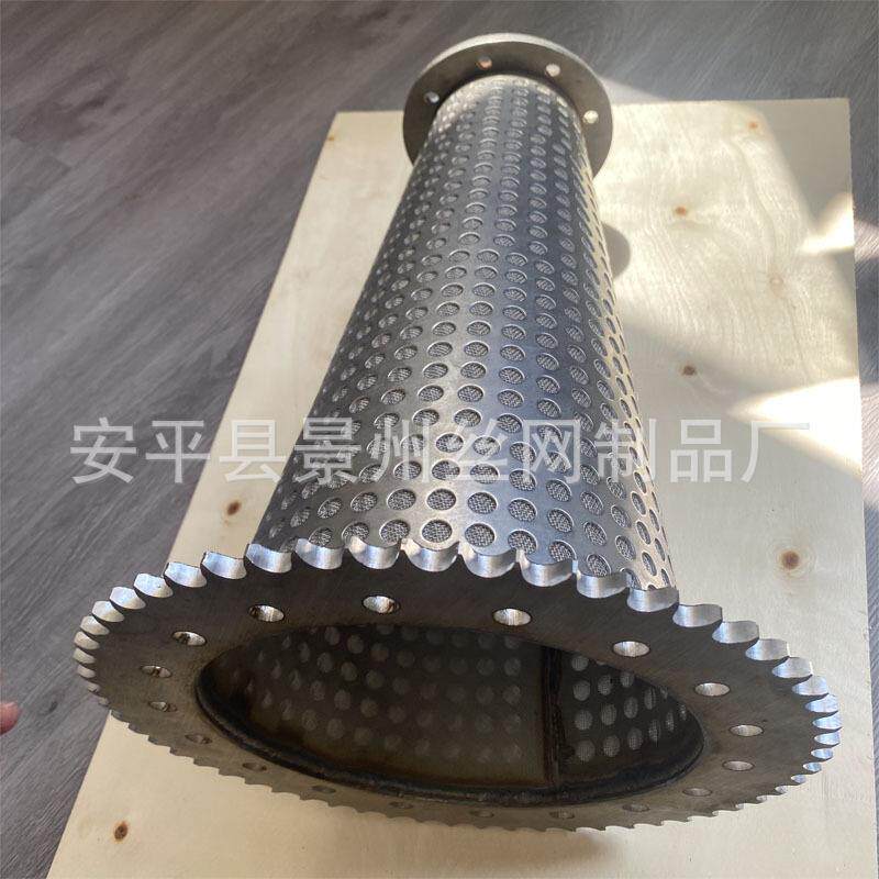 不锈钢滤筒过滤器材带法兰边滤芯污水原水处理油污分离啤酒花过滤