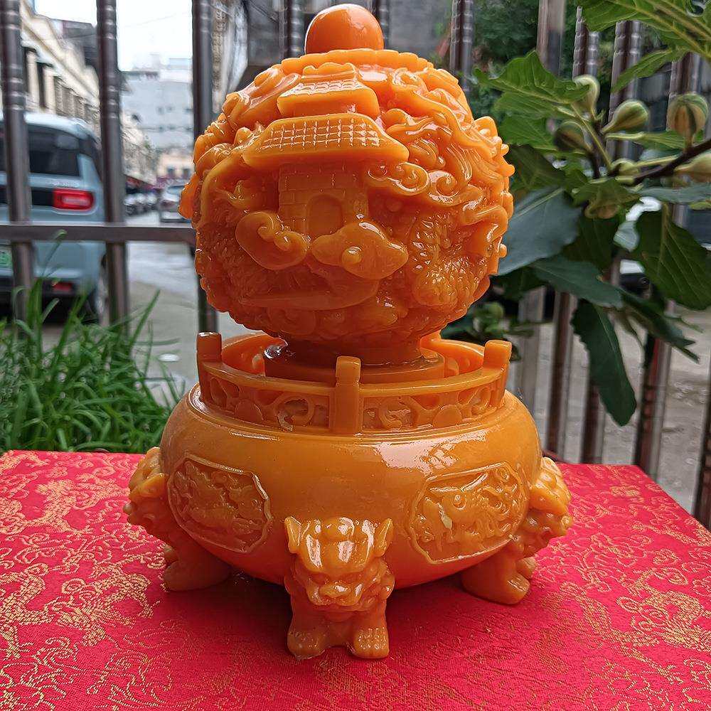 仿寿山石九转乾坤鼎摆件时来运转鼎摆设工艺品