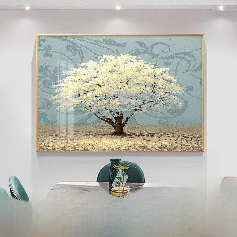 钱树餐厅装饰画单横意好客厅挂画轻奢入口走廊过道壁画