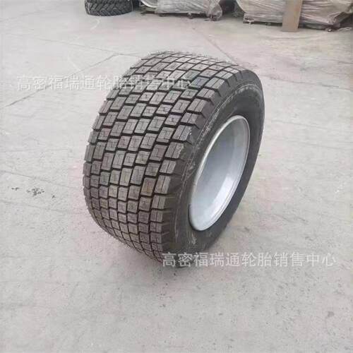工程轮胎445/45R19.5全钢丝子午线拖板车修井机真空耐磨块花轮胎