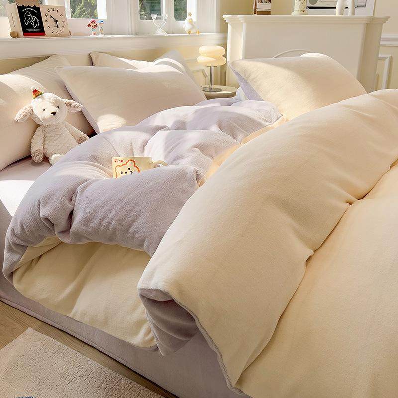 牛奶绒被套单件冬季加厚珊瑚绒被罩单品家用双人加绒被套三件套3,床上用品,学生床品套件,淘宝优惠券,粉丝福利购,淘宝优惠卷