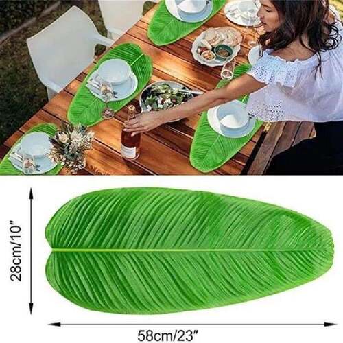 1-10pcs Artificial Banana Leaf Placemats Table Decoration