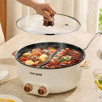 德国正品新款鸳鸯电火锅家用多功能一体式双控鸳鸯锅大功率电热锅