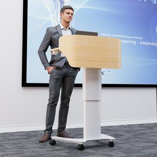 升降演讲台学校教室讲台培训报告讲台桌可移动讲桌主持发言迎宾台