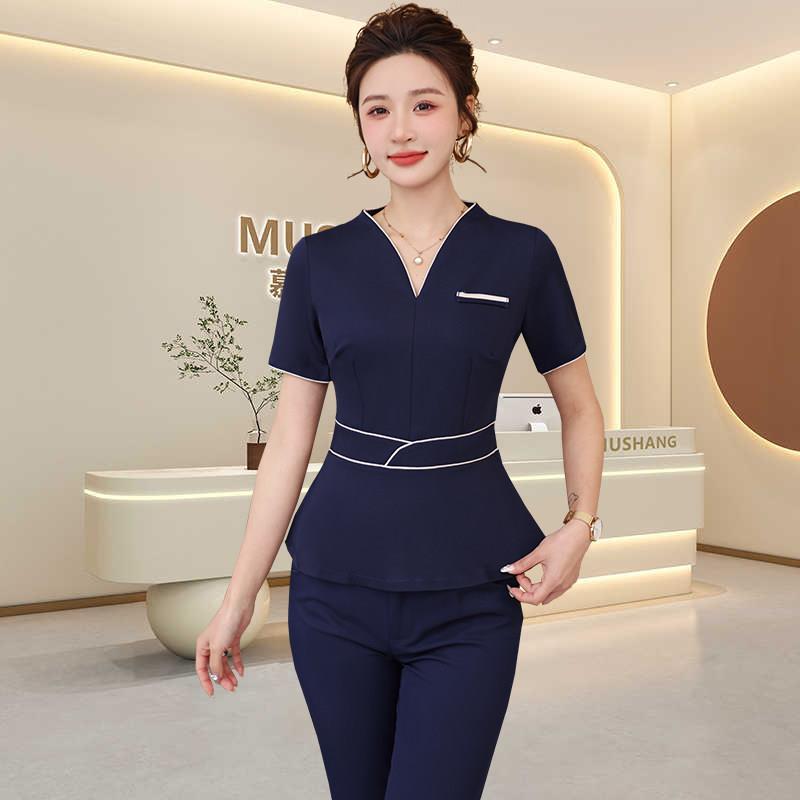 工衣套装美容师工作服美容院新款养生会所技师服足浴技师工衣夏季