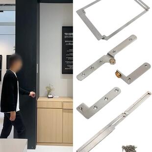 挂装 18板180度折叠门五金衣柜门无下轨道平折门铰链木门合页配件