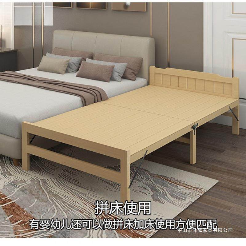 儿童床实木可折叠床出租屋耐用单人床成人简易家用硬板床拼接房床