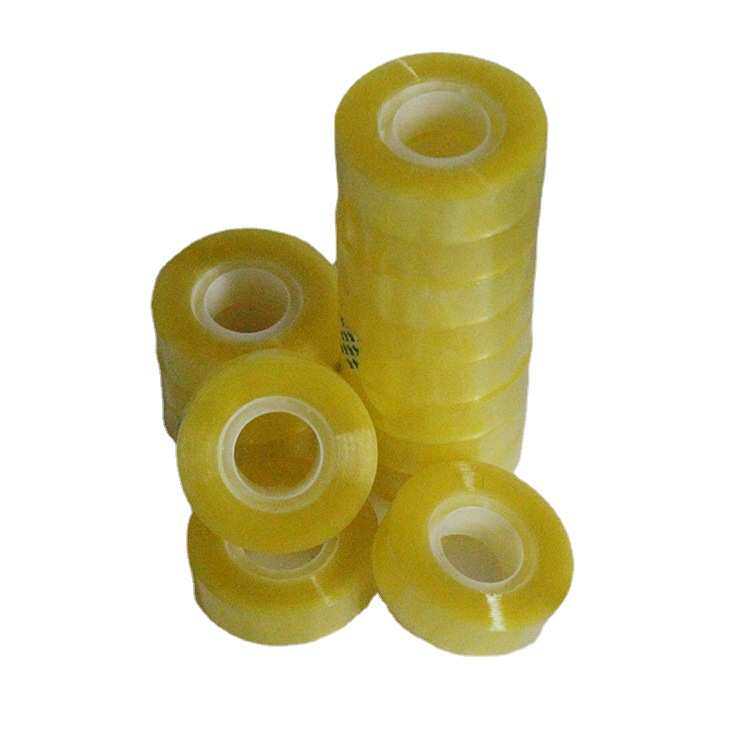 厂家直销大量18mm宽特粘型文具胶带打包捆扎封口透明小胶带整箱