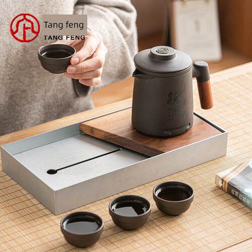 采购产品紫色粘土快速杯，一壶，四杯，旅行茶具，个人便携式袋，