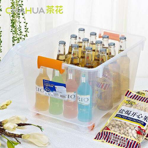 茶箱花L明收纳箱个装包邮组合加厚透明塑纳料储物塑透2824料收箱