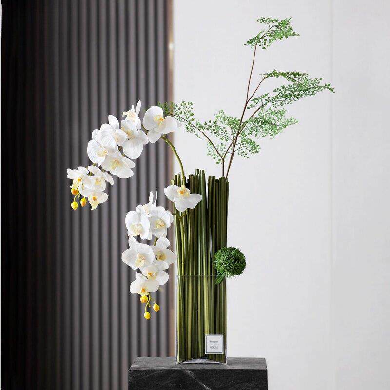 高端无障碍豪华蝴蝶兰人工花饰入口客厅餐桌插花前台花饰花摊