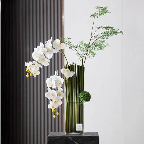 高端无障碍豪华蝴蝶兰人工花饰入口客厅餐桌插花前台花饰花摊