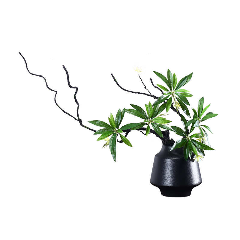 新中式禅意仿真花摆件酒店样板间绿植装饰品茶室民宿花瓶花插摆设