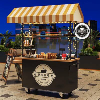 摆摊推车置物市LAS集市地餐车多夜架功能小吃小推车商摊用市集热
