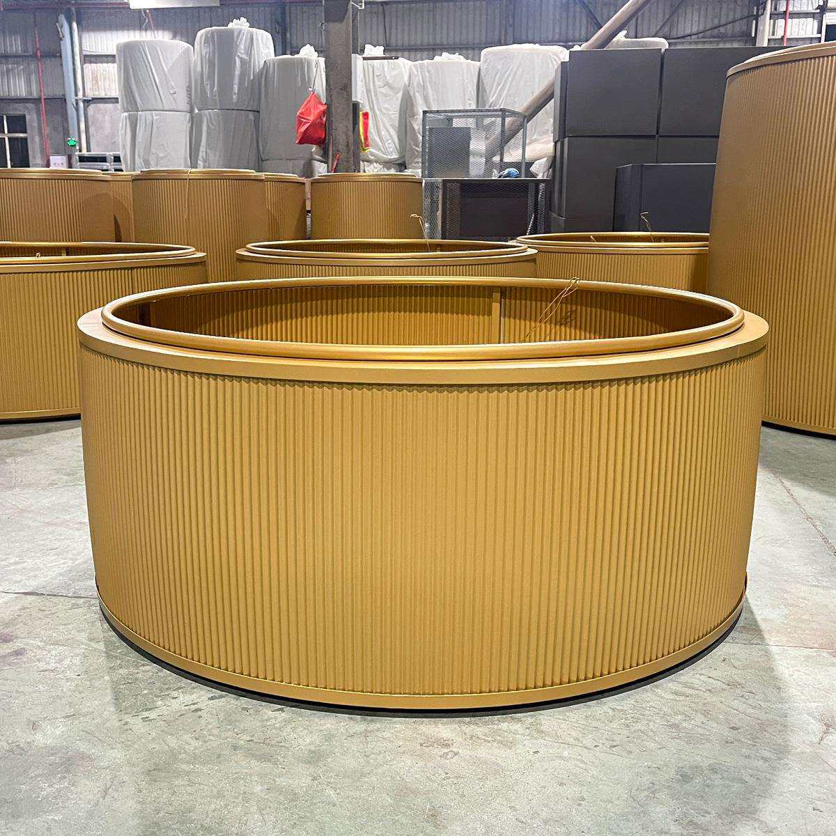 室内304不锈钢圆柱形花盆花槽户外道路市政大型花箱广场树池