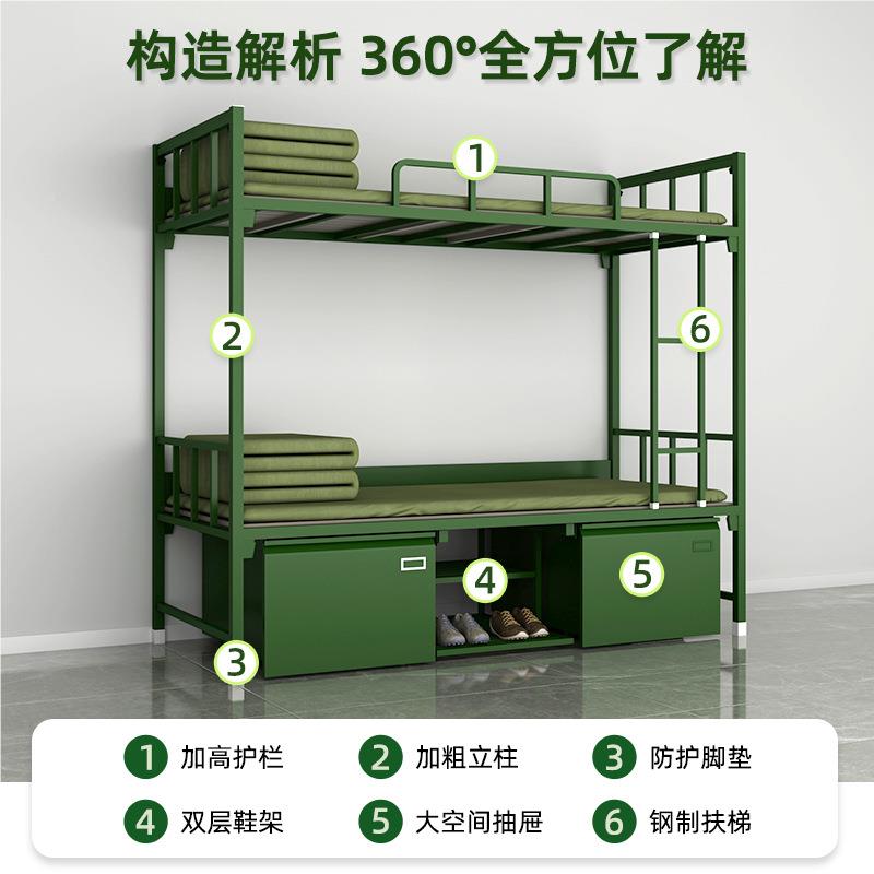 14款YJ-0730式单人床制上下铺13款双层床干钢制部宿舍高低铁合架