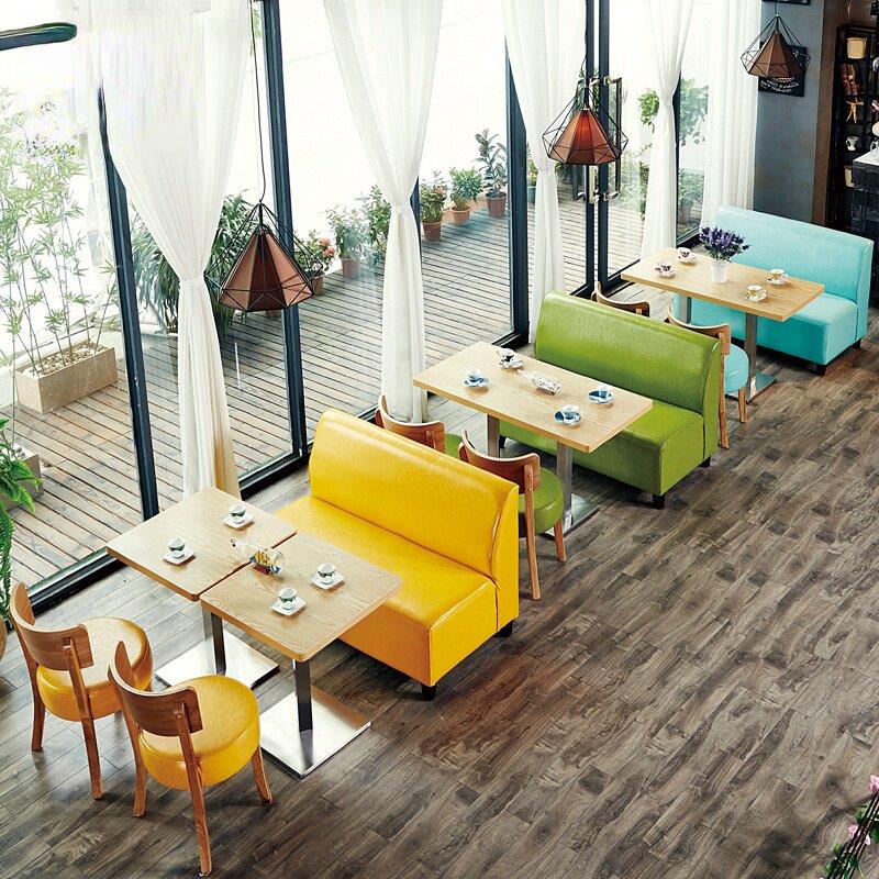 实木汉堡店快餐桌椅组合商用中式饭厅奶茶店烧烤小方桌子长桌定制