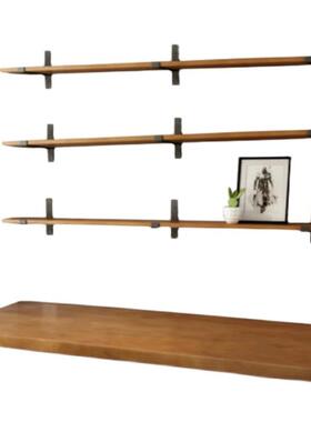 ft墙隔上置物架实木层板一字搁板客厨厅电F767HJJ5视墙装饰房收纳