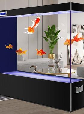 落地屏风中大型客厅家用隔断玄关卧室豪华轻奢创方形意鱼缸水族箱