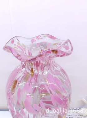 轻奢风创意玻璃花瓶粉色花瓶 北欧简约风家居饰品 热卖花瓶