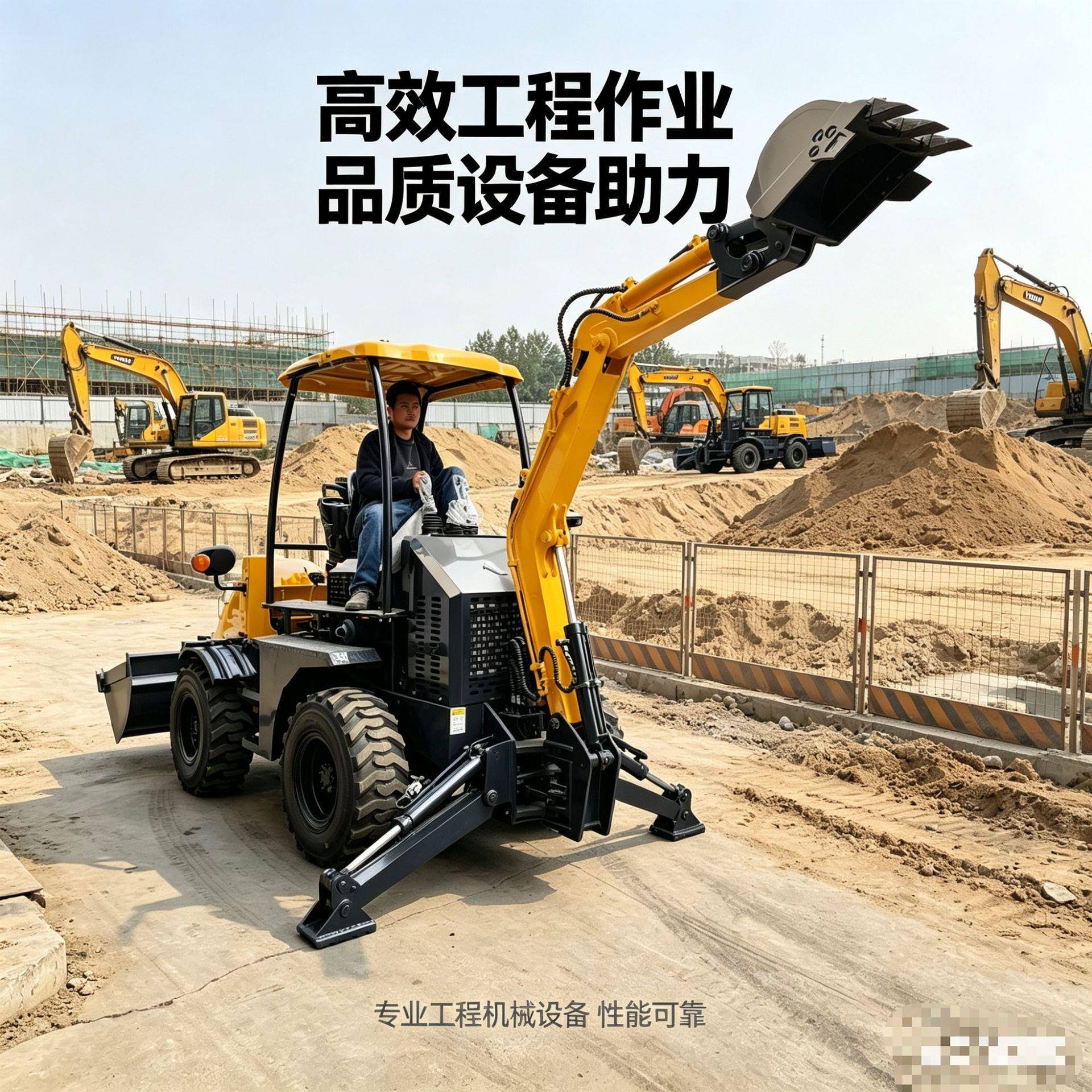 小型轮式挖掘机两头忙铲挖一体机10-50型液压全地形
