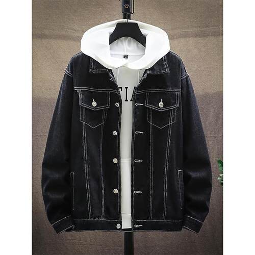 C 38584 Men's Classic Distressed Denim Jacket 破洞牛仔外套