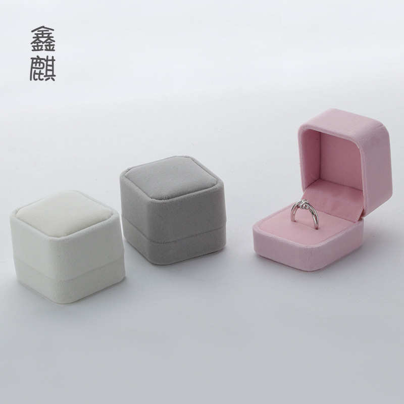 高档绒布饰品包装盒单只戒指盒子耳环首饰盒子通用一件代发