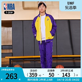 nba湖人队出场服同款青少年，2件套运动训练篮球服，套装男女同款