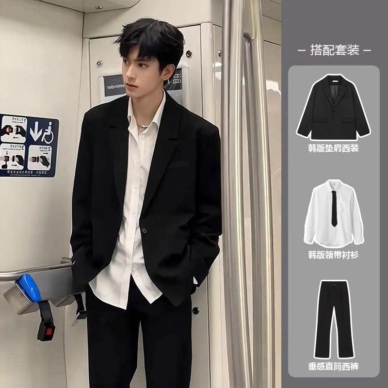 高端韩版西服男高级感dk制服小西装套装痞帅风正装成人礼服装外套