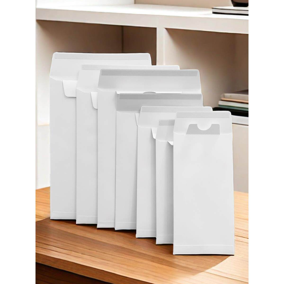 白色信封文件袋信封纸袋空白双面胶白色进口牛皮纸a4资料袋信封袋