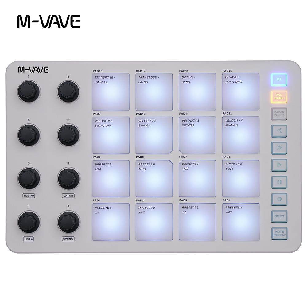 M-VAVE MIDI控制器打击垫RGB背光打击垫MIDI键盘