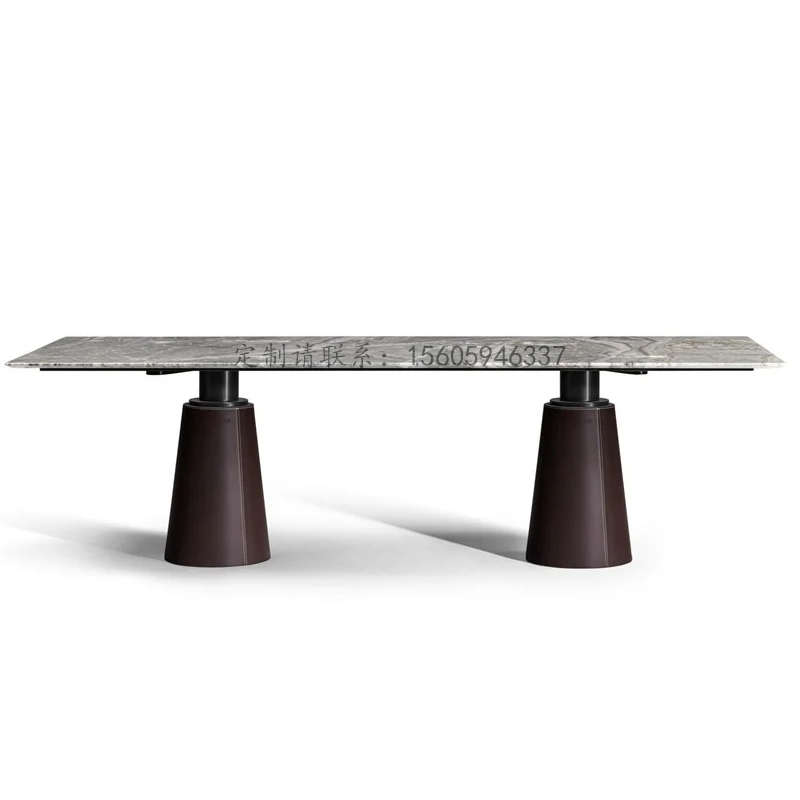 意式岩板餐桌椅组合新中式现代简约轻奢家用大小户型亮光饭桌茶桌