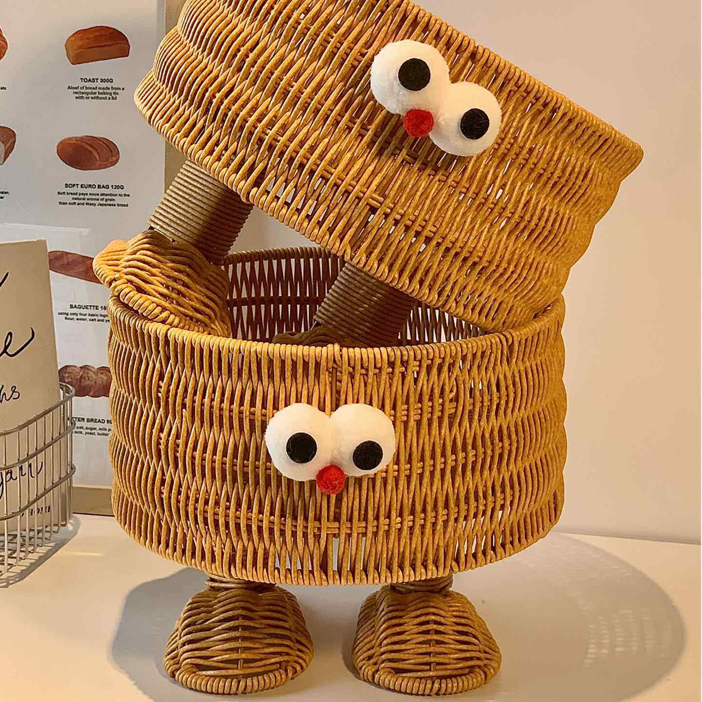 可爱零食藤编收纳筐纯手工水果盘子客厅茶几桌面大容量杂物收纳盒,收纳整理,其他收纳篮,淘宝优惠券,粉丝福利购,淘宝优惠卷