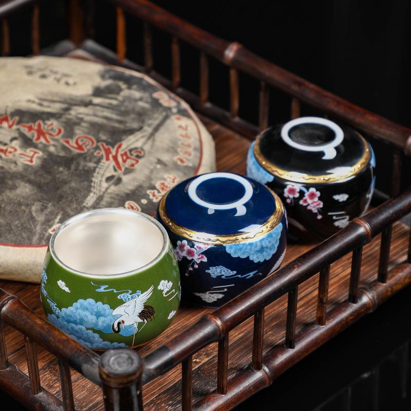 新款直销陶瓷功夫茶茶杯鎏银内胆主人杯茶盏品茗杯纯手工陶瓷单杯