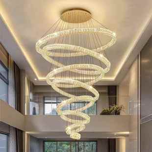 间复式 大吊910灯别中空客厅主灯挑高loft公寓楼吊灯楼墅梯挑空大